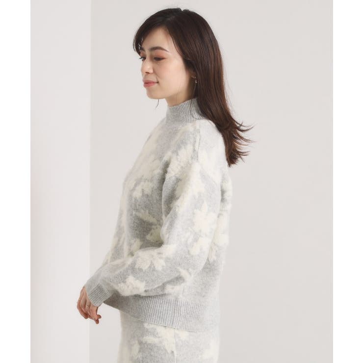 【手洗い可／セットアップ可】花柄フェザージャカードニット | ITS'DEMO | 詳細画像21 