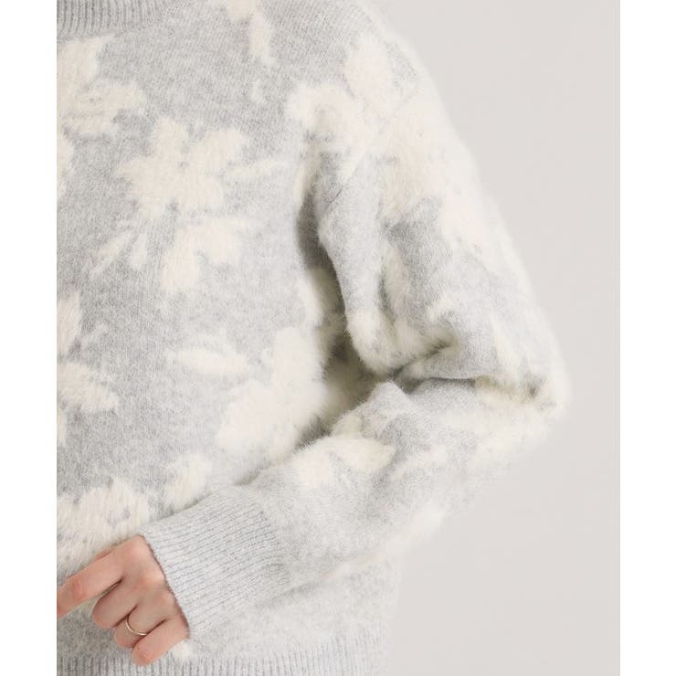 【手洗い可／セットアップ可】花柄フェザージャカードニット | ITS'DEMO | 詳細画像24 