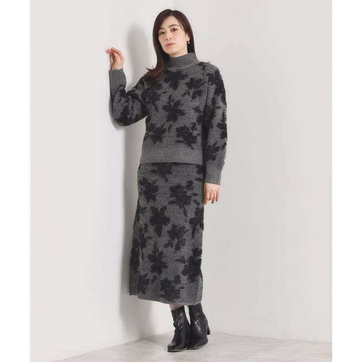 【手洗い可／セットアップ可】花柄フェザージャカードニットスカート | ITS'DEMO | 詳細画像5 