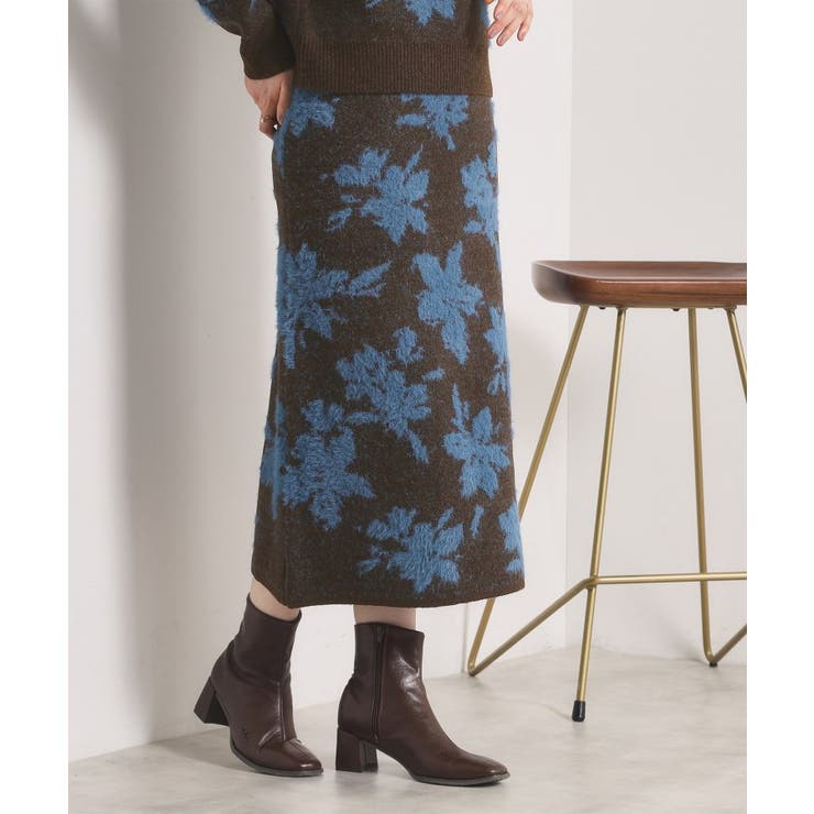 【手洗い可／セットアップ可】花柄フェザージャカードニットスカート | ITS'DEMO | 詳細画像7 