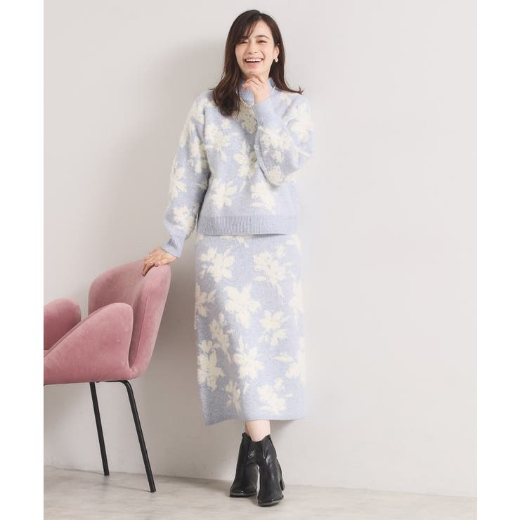 【手洗い可／セットアップ可】花柄フェザージャカードニットスカート | ITS'DEMO | 詳細画像13 