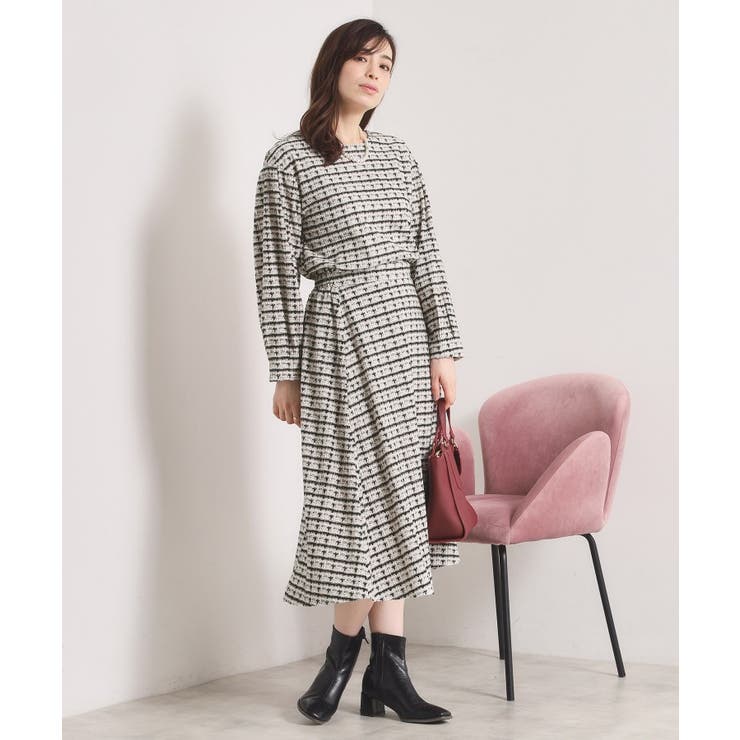 【手洗い可／セットアップ可】ツイード風プリントブラウス | ITS'DEMO | 詳細画像6 