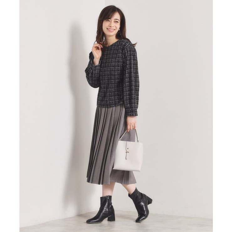 【手洗い可／セットアップ可】ツイード風プリントブラウス | ITS'DEMO | 詳細画像11 