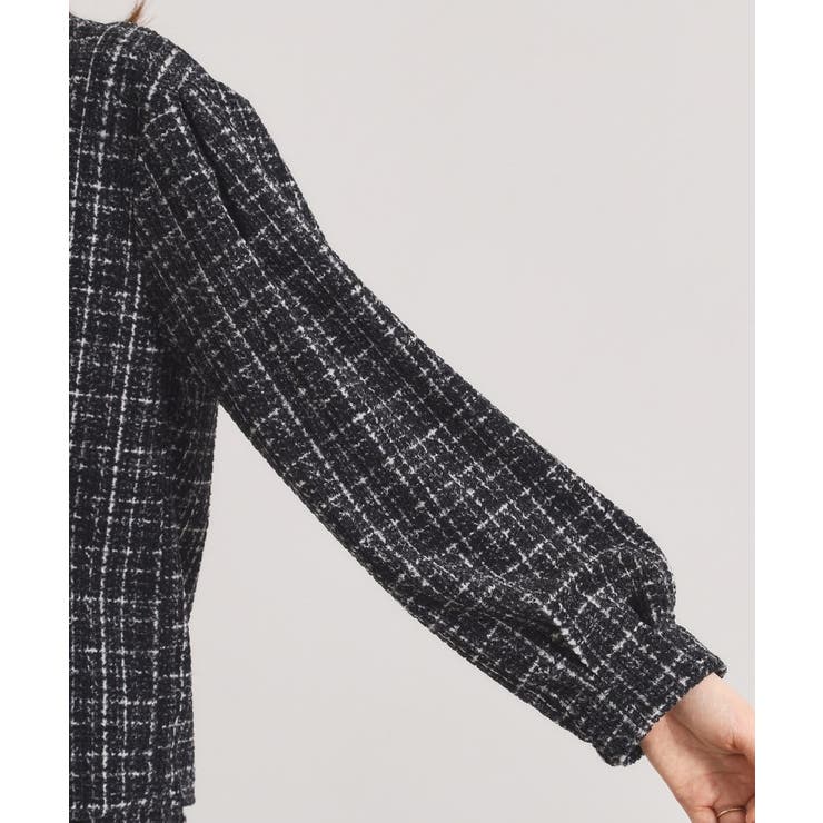 【手洗い可／セットアップ可】ツイード風プリントブラウス | ITS'DEMO | 詳細画像22 