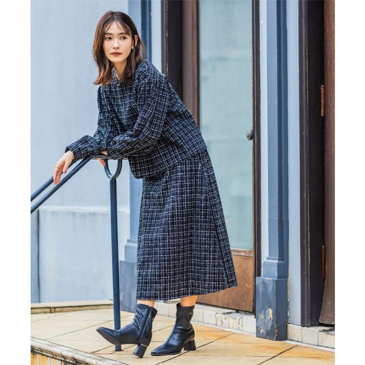 【手洗い可／セットアップ可】ツイード風プリントブラウス | ITS'DEMO | 詳細画像3 