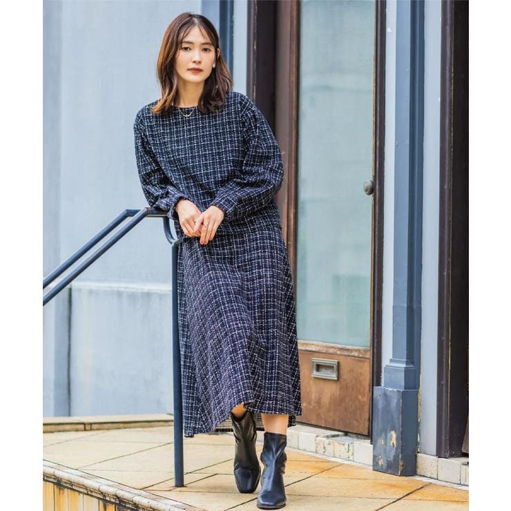 【手洗い可／セットアップ可】ツイード風プリントブラウス | ITS'DEMO | 詳細画像2 