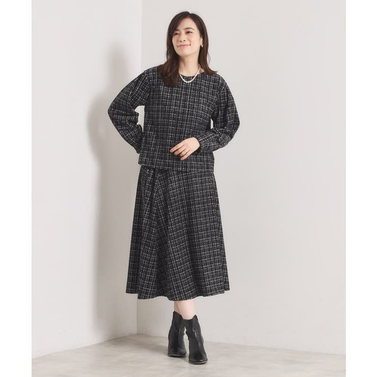 【手洗い可／セットアップ可】ツイード風プリントスカート | ITS'DEMO | 詳細画像14 