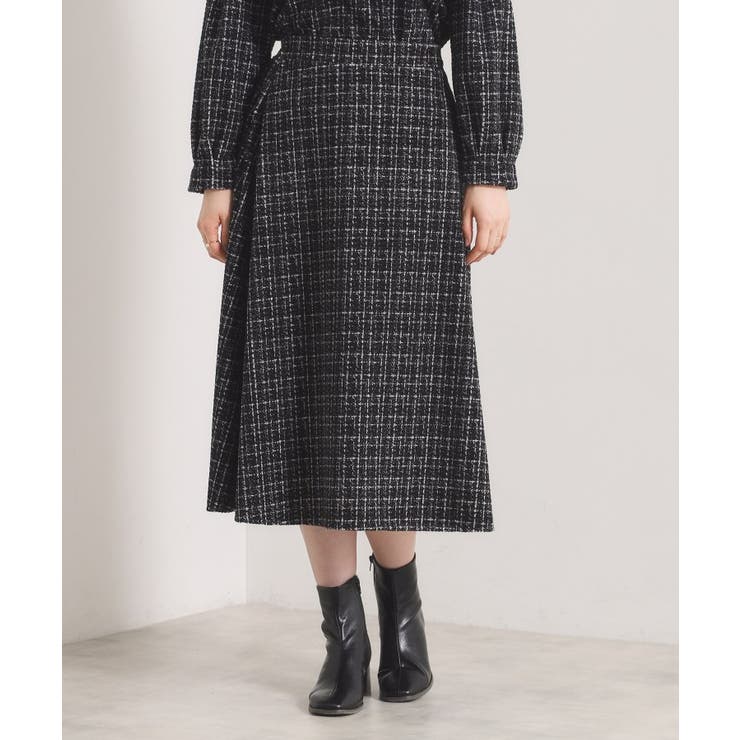 【手洗い可／セットアップ可】ツイード風プリントスカート | ITS'DEMO | 詳細画像17 