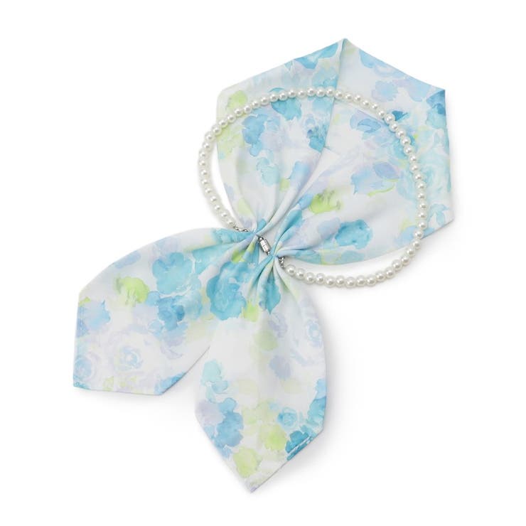 ブルー(172) | 【簡単着脱／手洗い可】パール調付マグネットスカーフ | ITS'DEMO