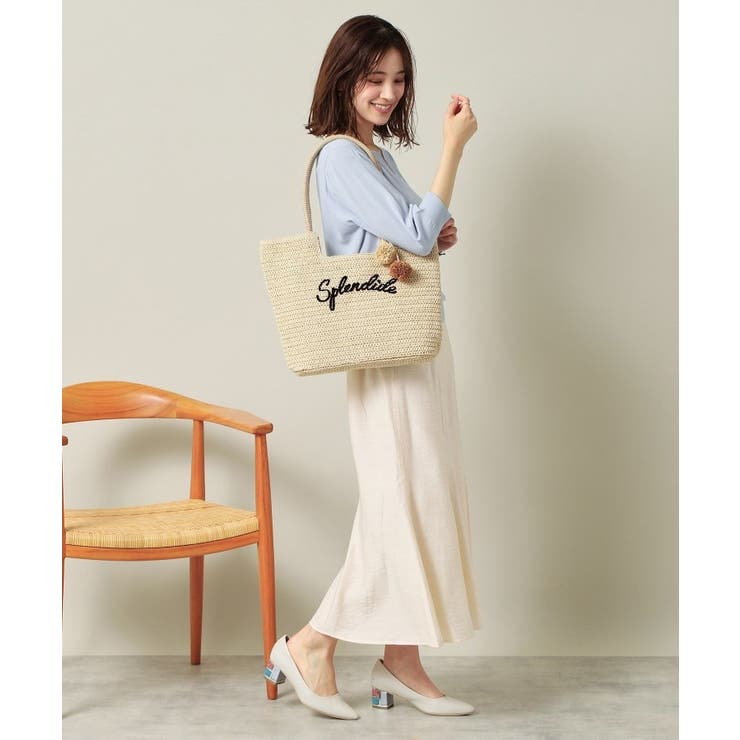 チャーム付ロゴ刺繍雑材トート | ITS'DEMO | 詳細画像6 