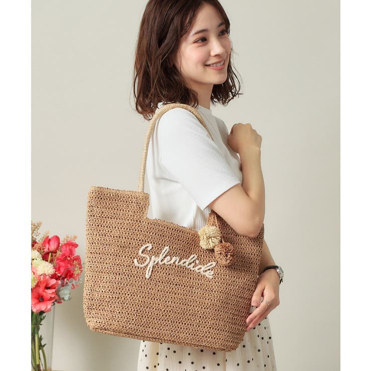 チャーム付ロゴ刺繍雑材トート | ITS'DEMO | 詳細画像7 