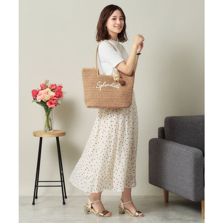 チャーム付ロゴ刺繍雑材トート | ITS'DEMO | 詳細画像8 