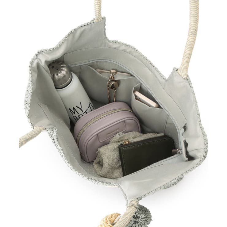 チャーム付ロゴ刺繍雑材トート | ITS'DEMO | 詳細画像20 