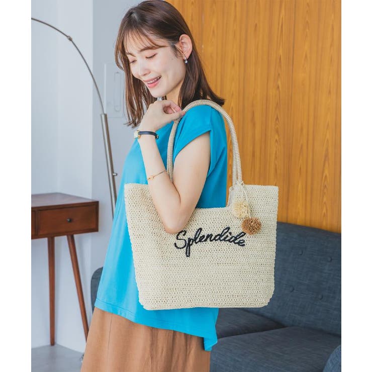 チャーム付ロゴ刺繍雑材トート | ITS'DEMO | 詳細画像24 