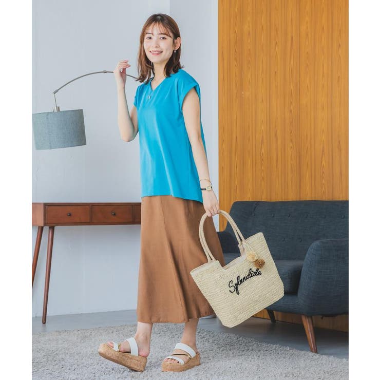 チャーム付ロゴ刺繍雑材トート | ITS'DEMO | 詳細画像25 