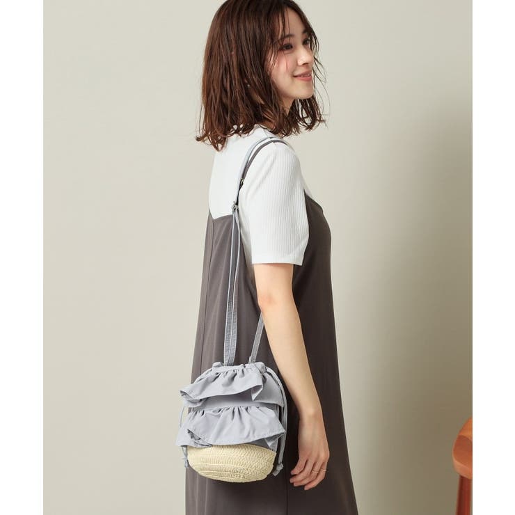 雑材フリルコンビ巾着ショルダー | ITS'DEMO | 詳細画像3 