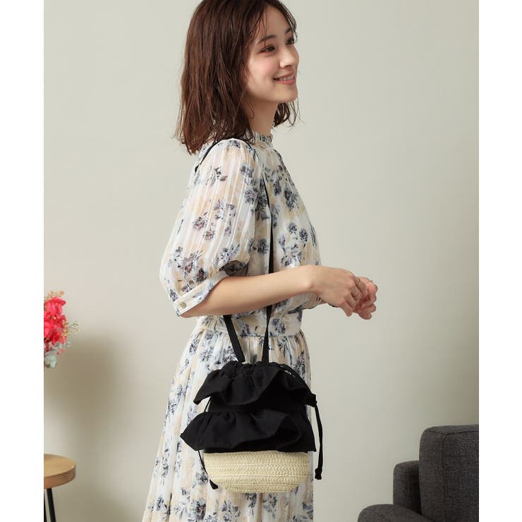 雑材フリルコンビ巾着ショルダー | ITS'DEMO | 詳細画像5 