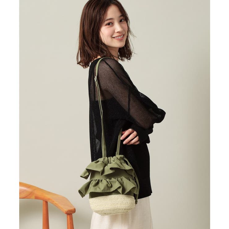 雑材フリルコンビ巾着ショルダー | ITS'DEMO | 詳細画像7 