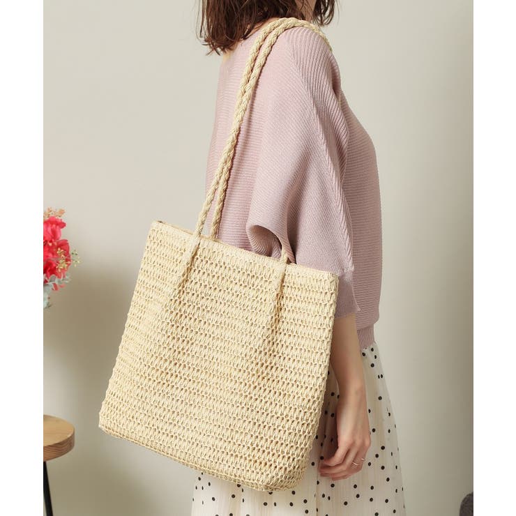 ライトベージュ(051) | 雑材ハンドルタックトート | ITS'DEMO