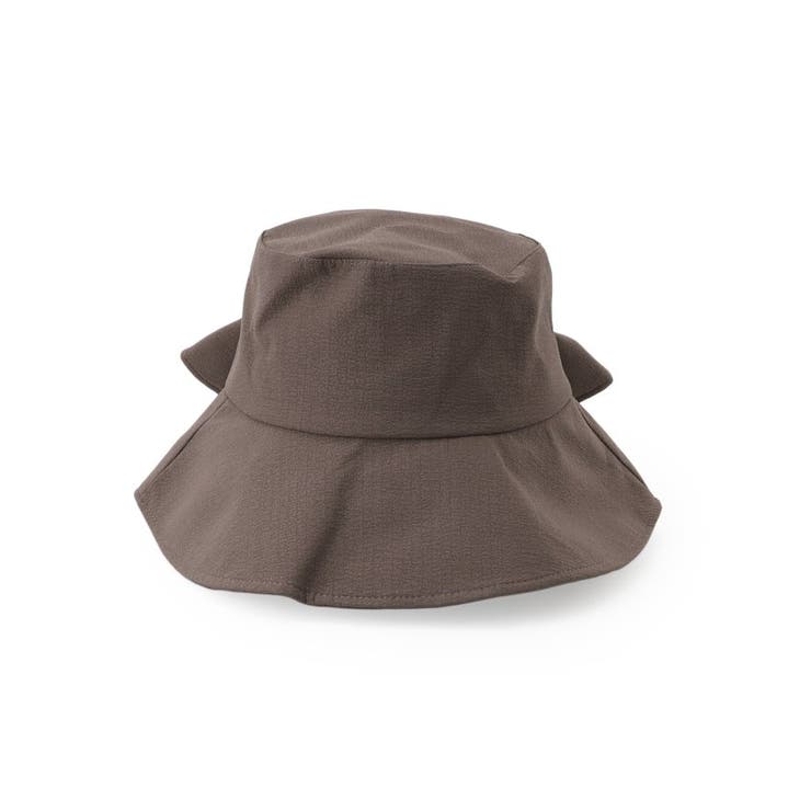 モカブラウン(042) | 【サイズ調整可／手洗い可／UV】バックリボンスリットハット | ITS'DEMO