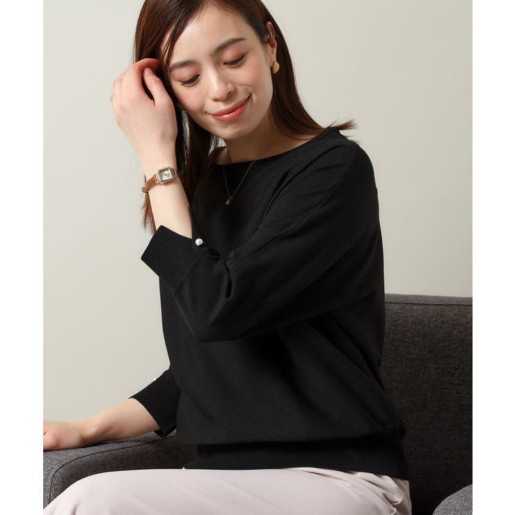 【縮みに強い／洗濯機OK】ボートネック天竺ドルマンニット | ITS'DEMO | 詳細画像8 