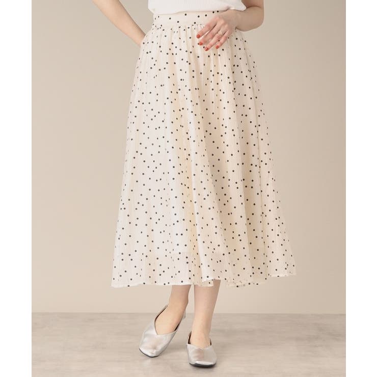 オフホワイト(103) | 【ウエストゴム／手洗い可】シアーボリュームスカート | ITS'DEMO