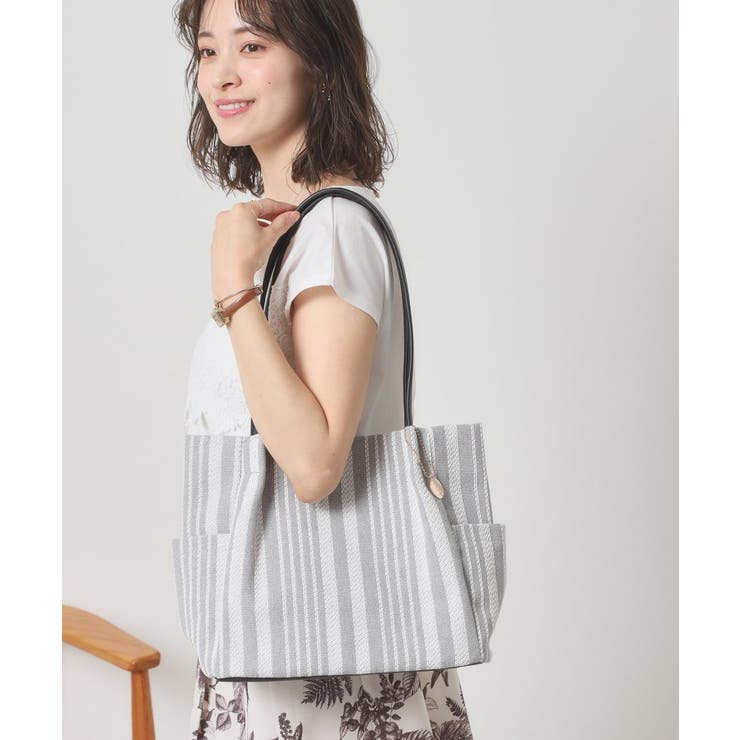 【A4対応】ストライプタックトート | ITS'DEMO | 詳細画像1 
