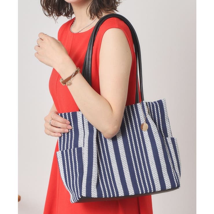 ネイビー(394) | 【A4対応】ストライプタックトート | ITS'DEMO