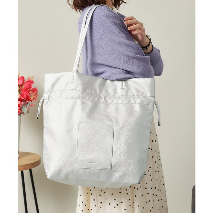 シルバー(006) | 【A4対応】合皮巾着トート | ITS'DEMO