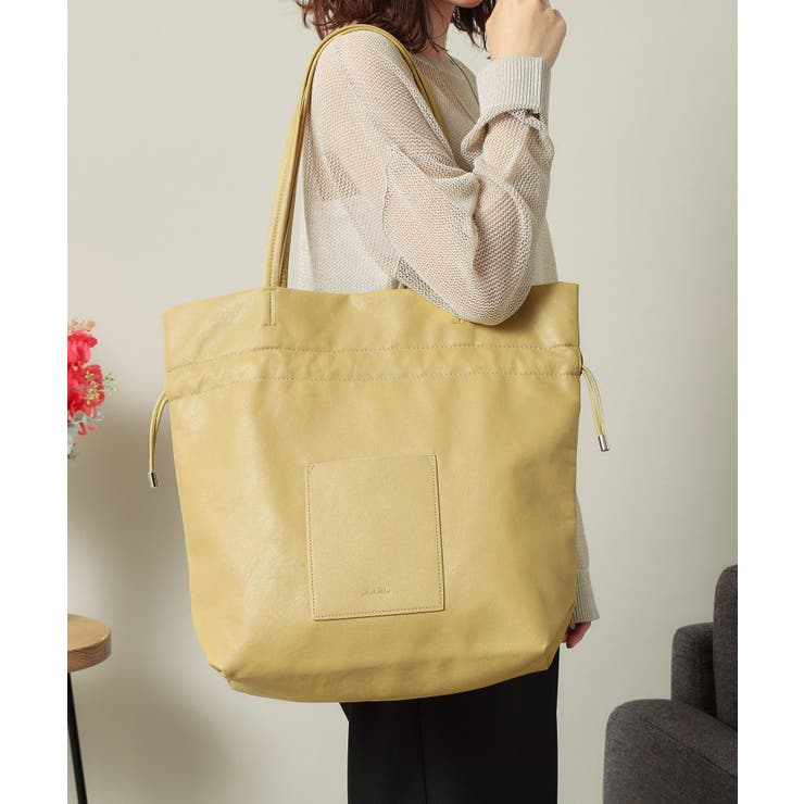 イエロー(031) | 【A4対応】合皮巾着トート | ITS'DEMO