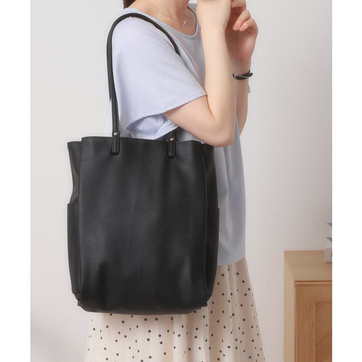 ブラック(019) | 【A4対応】縦型三層トート | ITS'DEMO