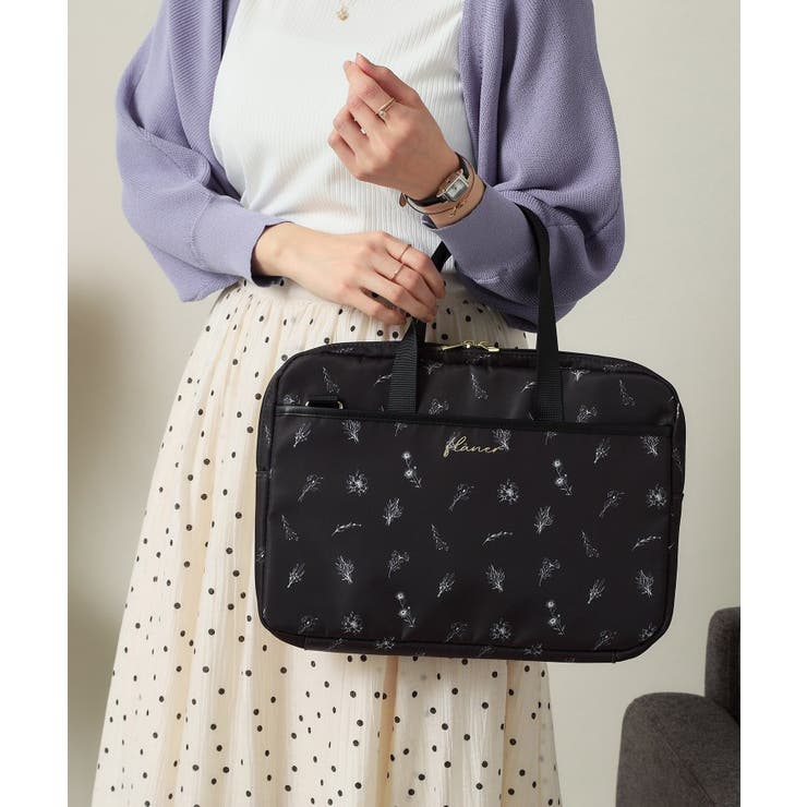 ブラック(119) | 【3WAY／9ポケット／通勤】花柄PCトート | ITS'DEMO