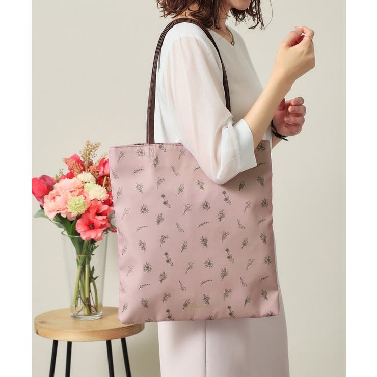 ピンク(172) | 【A4対応】花柄薄マチトート | ITS'DEMO