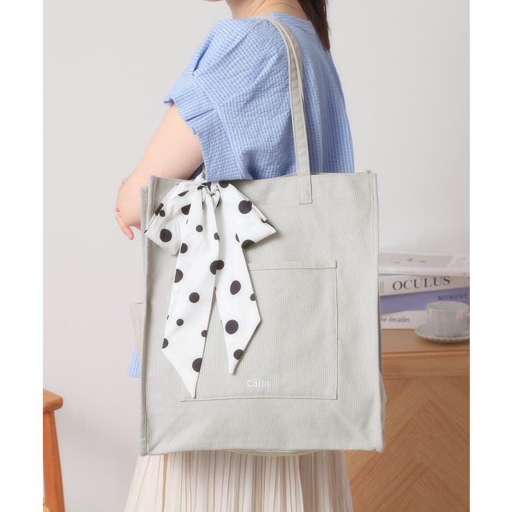 グレー(012) | 【A4対応／推し活】リボン付きキャンバストート | ITS'DEMO