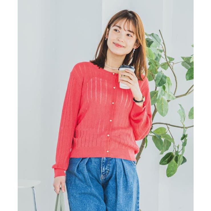 【手洗い可】透かし編みクルーカーデ | ITS'DEMO | 詳細画像1 