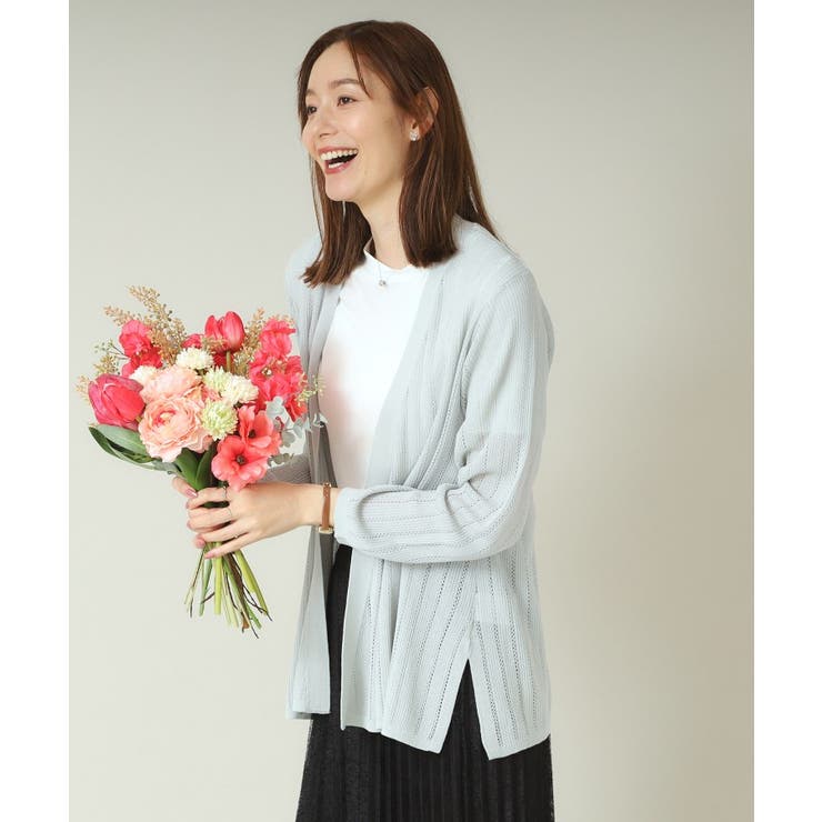 【手洗い可】透かし編み着流しカーデ | ITS'DEMO | 詳細画像13 