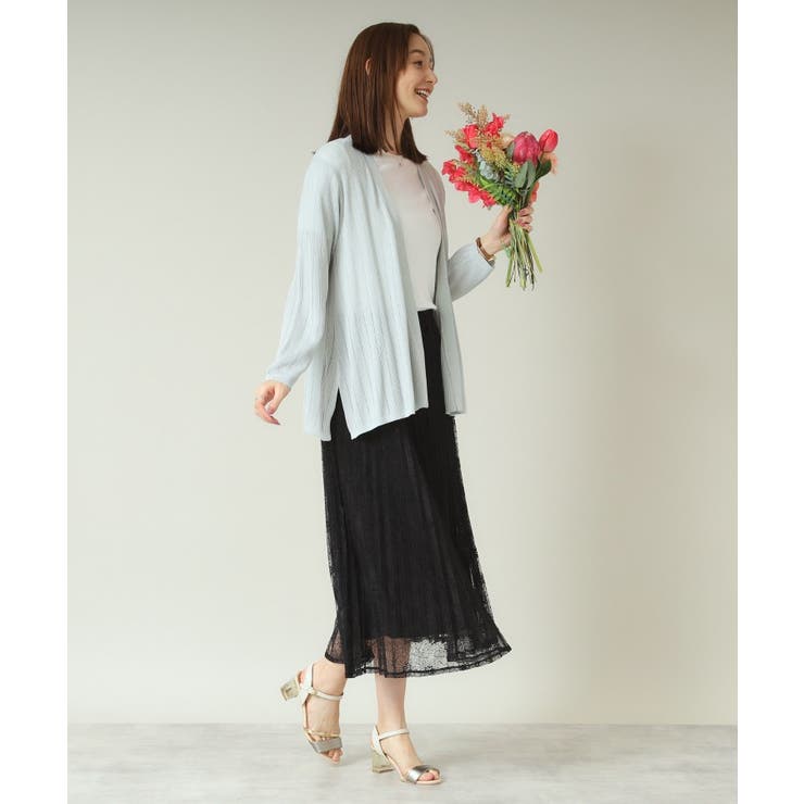 【手洗い可】透かし編み着流しカーデ | ITS'DEMO | 詳細画像14 