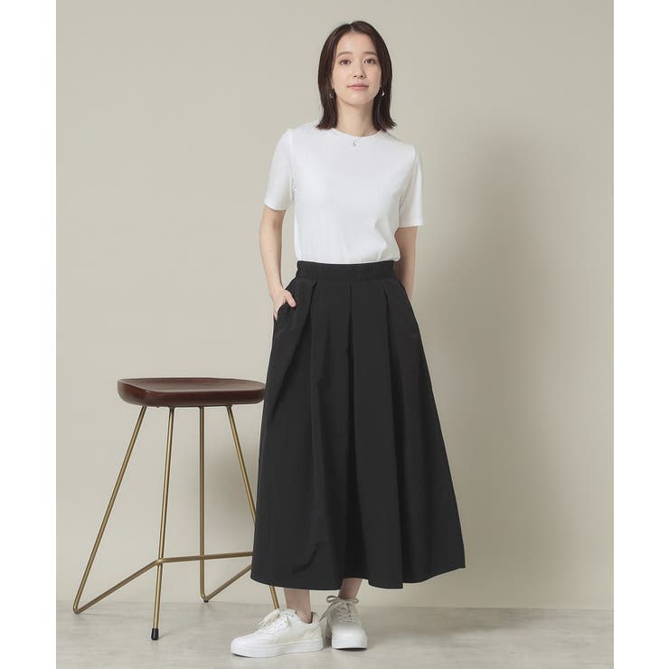 【撥水／洗濯機OK／ウエスト後ろゴム】タックスカート＜旅服シリーズ＞ | ITS'DEMO | 詳細画像2 