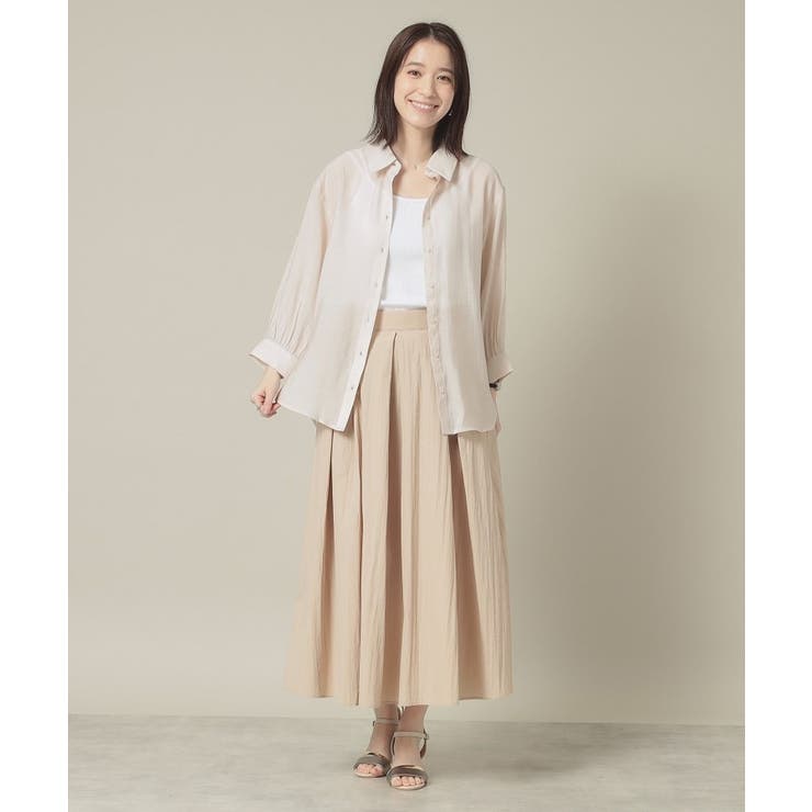 【撥水／洗濯機OK／ウエスト後ろゴム】タックスカート＜旅服シリーズ＞ | ITS'DEMO | 詳細画像6 