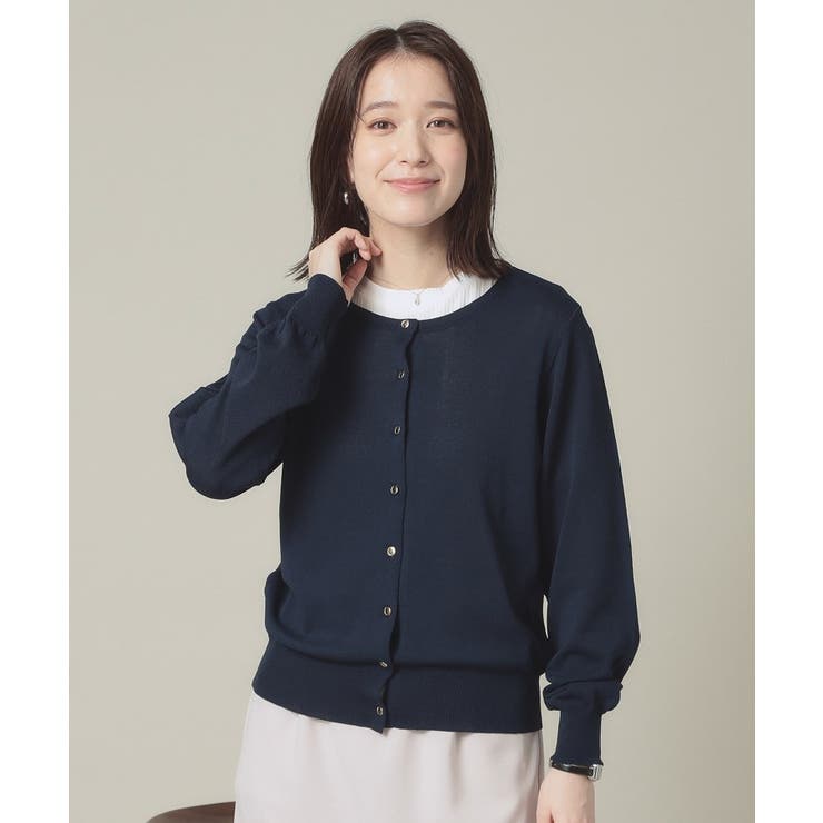 ネイビー(094) | 【UVカット／アンチピリング／手洗い可】クルーニットカーディガン | ITS'DEMO