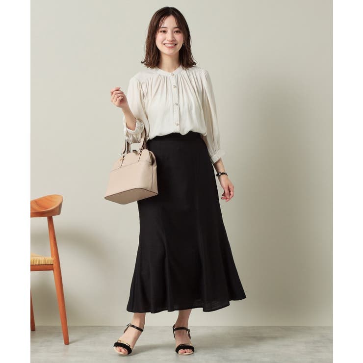 【ウエストゴム／洗濯機OK】リネン混マーメイドスカート | ITS'DEMO | 詳細画像7 