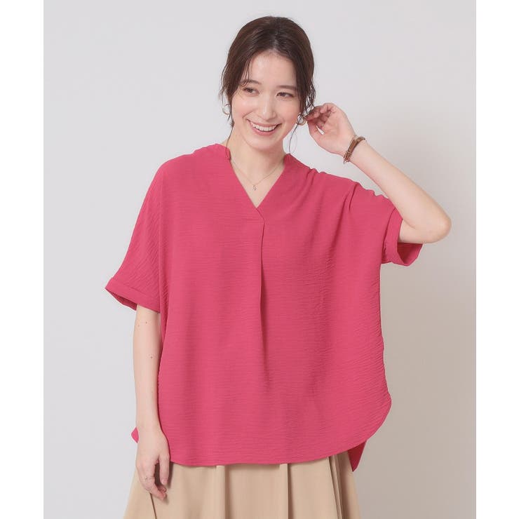 ピンク(073) | 【接触冷感 吸水速乾 洗濯機OK】イージーケアスキッパーブラウス＜ラク服シリーズ… | ITS'DEMO