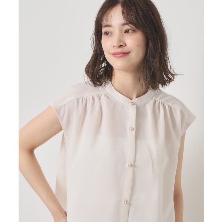 【清涼感／手洗い可】麻調前開きブラウス | ITS'DEMO | 詳細画像4 