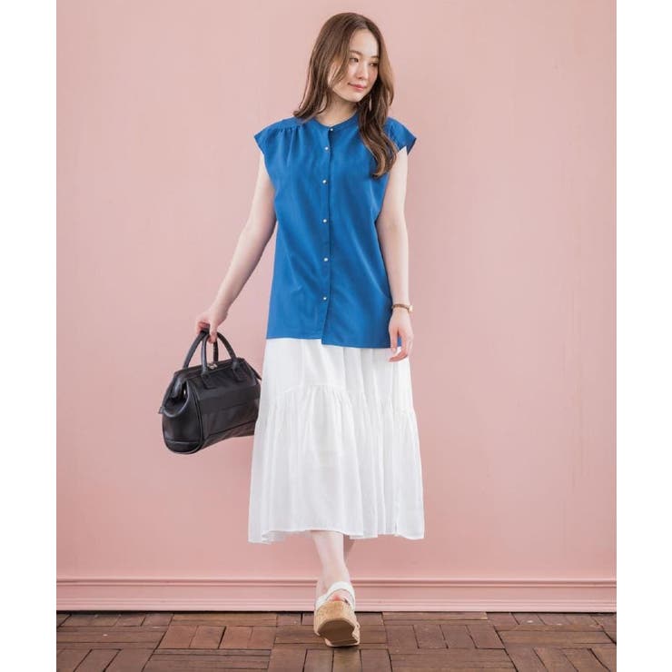 【清涼感／手洗い可】麻調前開きブラウス | ITS'DEMO | 詳細画像2 