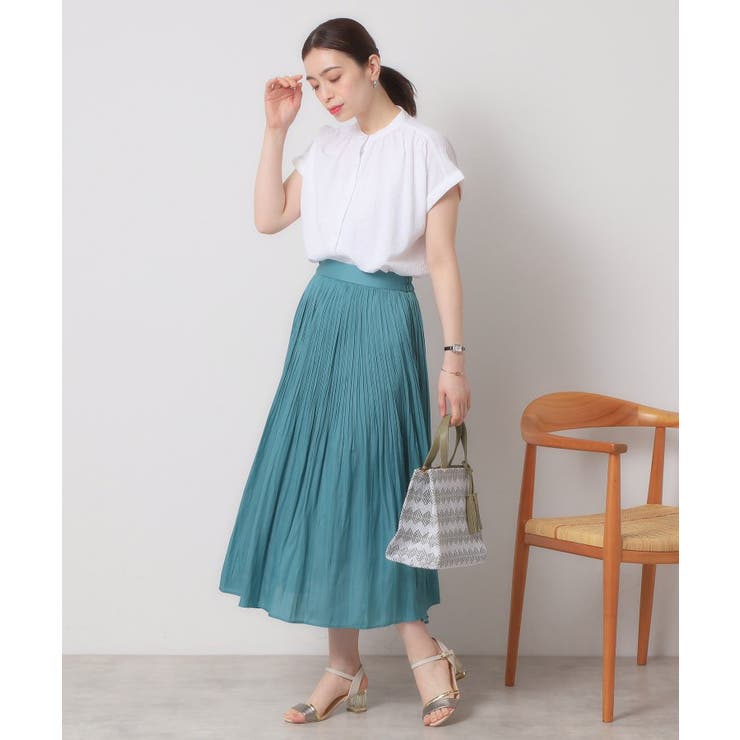 【手洗い可／ウエストゴム】サテンプリーツスカート | ITS'DEMO | 詳細画像6 