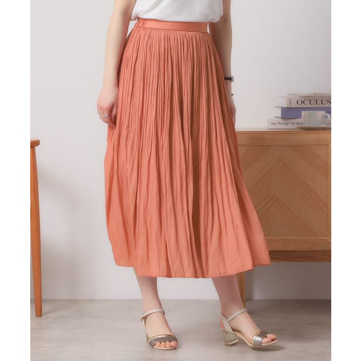 【手洗い可／ウエストゴム】サテンプリーツスカート | ITS'DEMO | 詳細画像13 