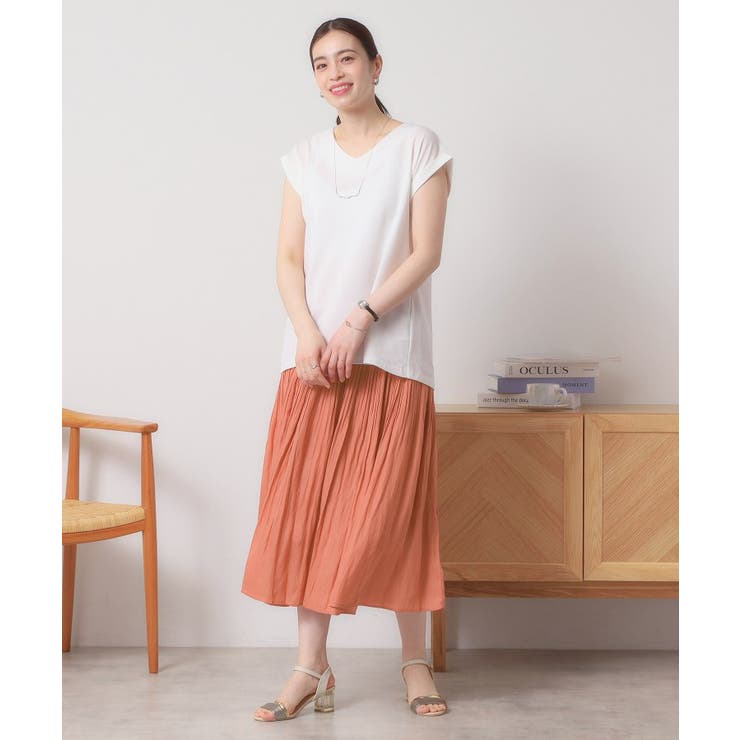 【手洗い可／ウエストゴム】サテンプリーツスカート | ITS'DEMO | 詳細画像15 