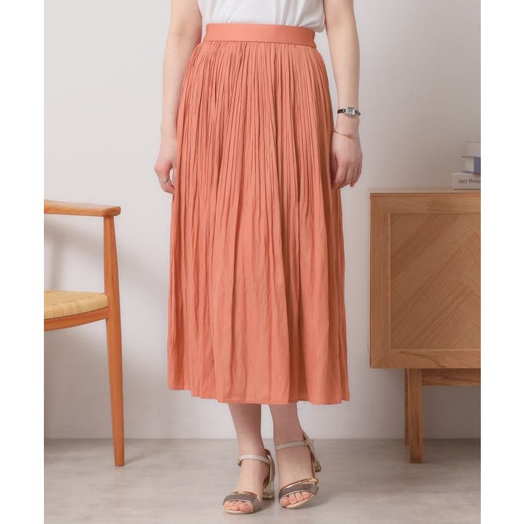 【手洗い可／ウエストゴム】サテンプリーツスカート | ITS'DEMO | 詳細画像17 