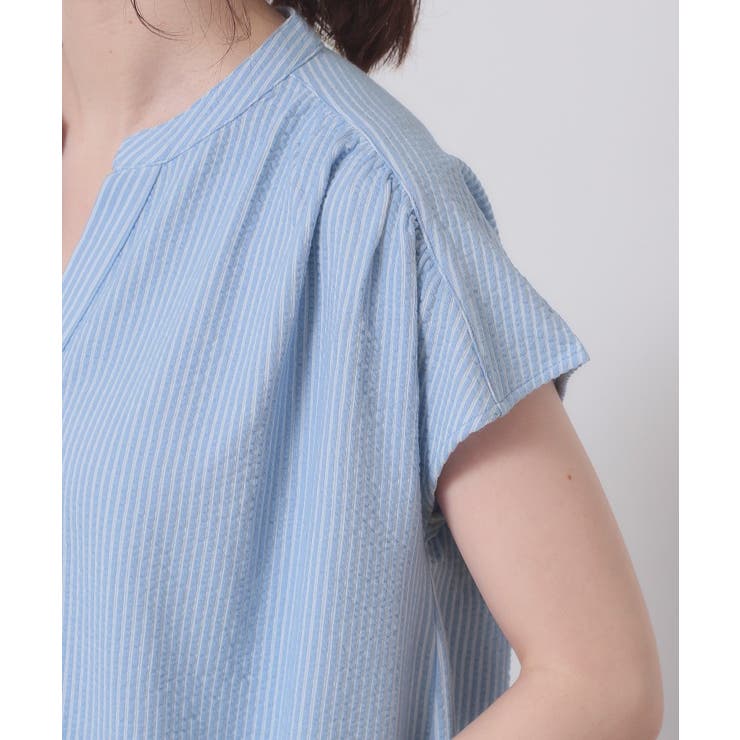 【洗濯機OK／洗濯後しわになりにくい】カットサッカー前開きワンピース | ITS'DEMO | 詳細画像21 