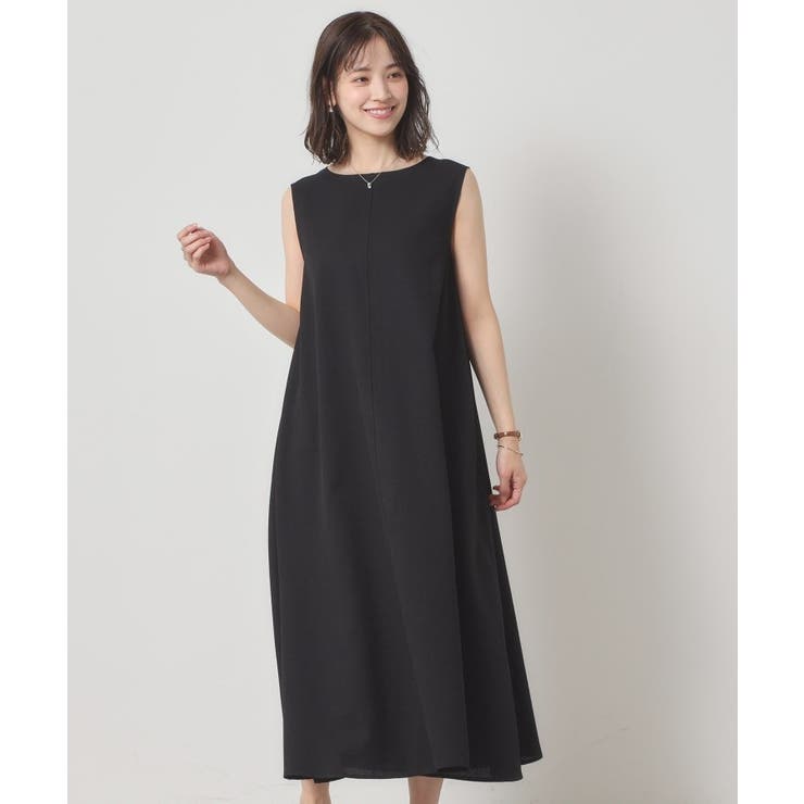 ブラック(019) | 【清涼感／手洗い可】麻調メッシュワンピース | ITS'DEMO